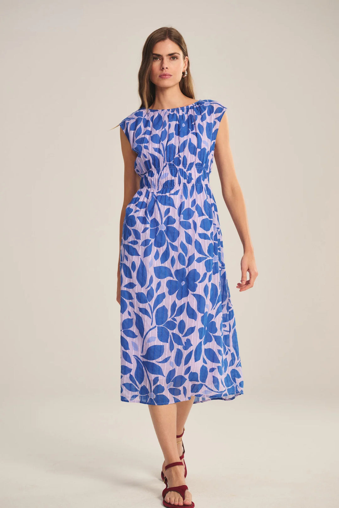 LEVAINE BLOSSOM PRINTED DRESS (VIOLA) - VELVET