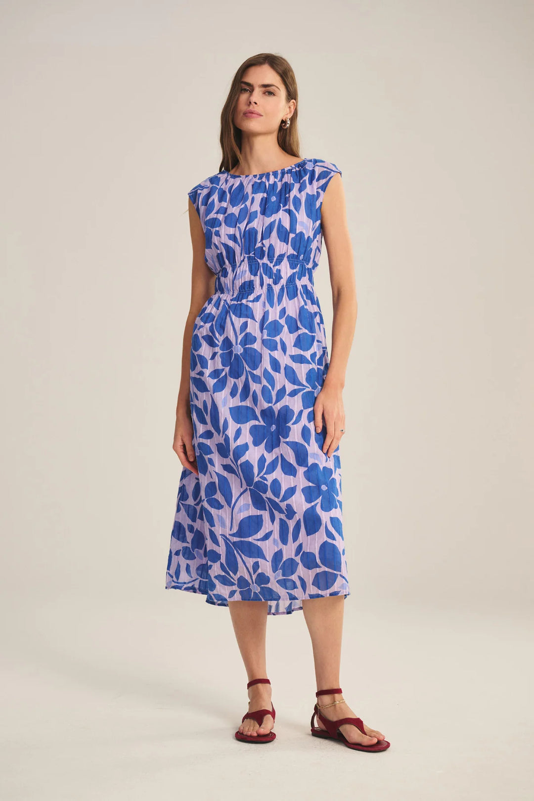 LEVAINE BLOSSOM PRINTED DRESS (VIOLA) - VELVET
