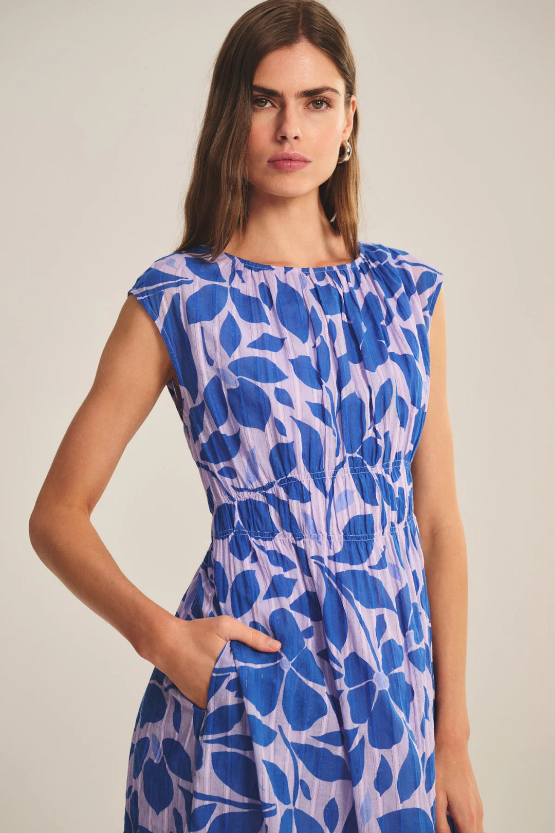 LEVAINE BLOSSOM PRINTED DRESS (VIOLA) - VELVET
