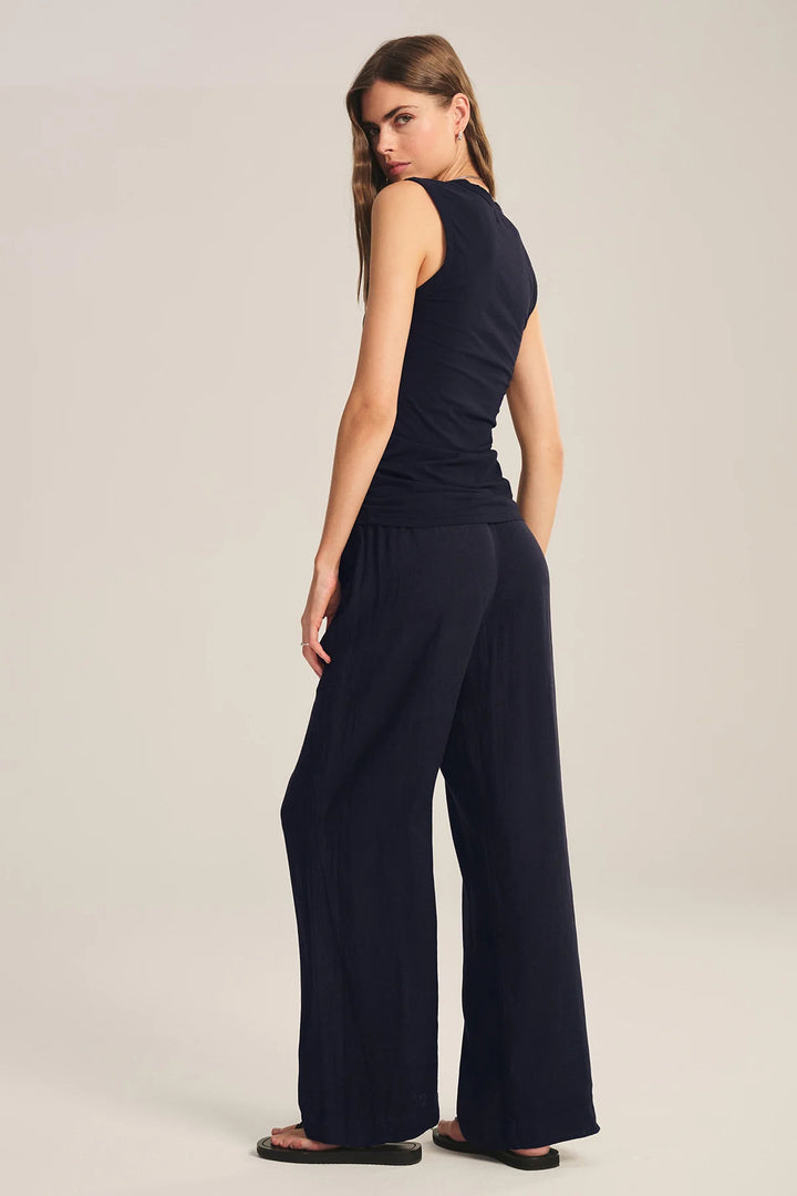 LOLA WOVEN LINEN PANT (SHADOW) - VELVET