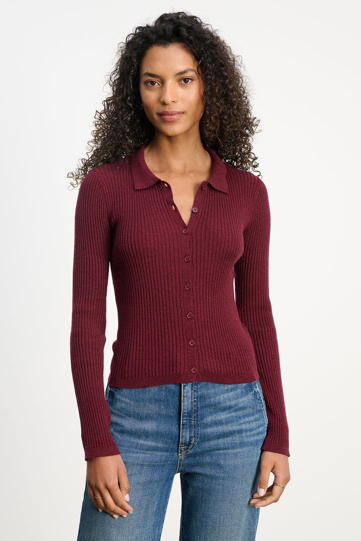 NIKKI COTTON CASHMERE BLEND SWEATER (SYRAH) - VELVET
