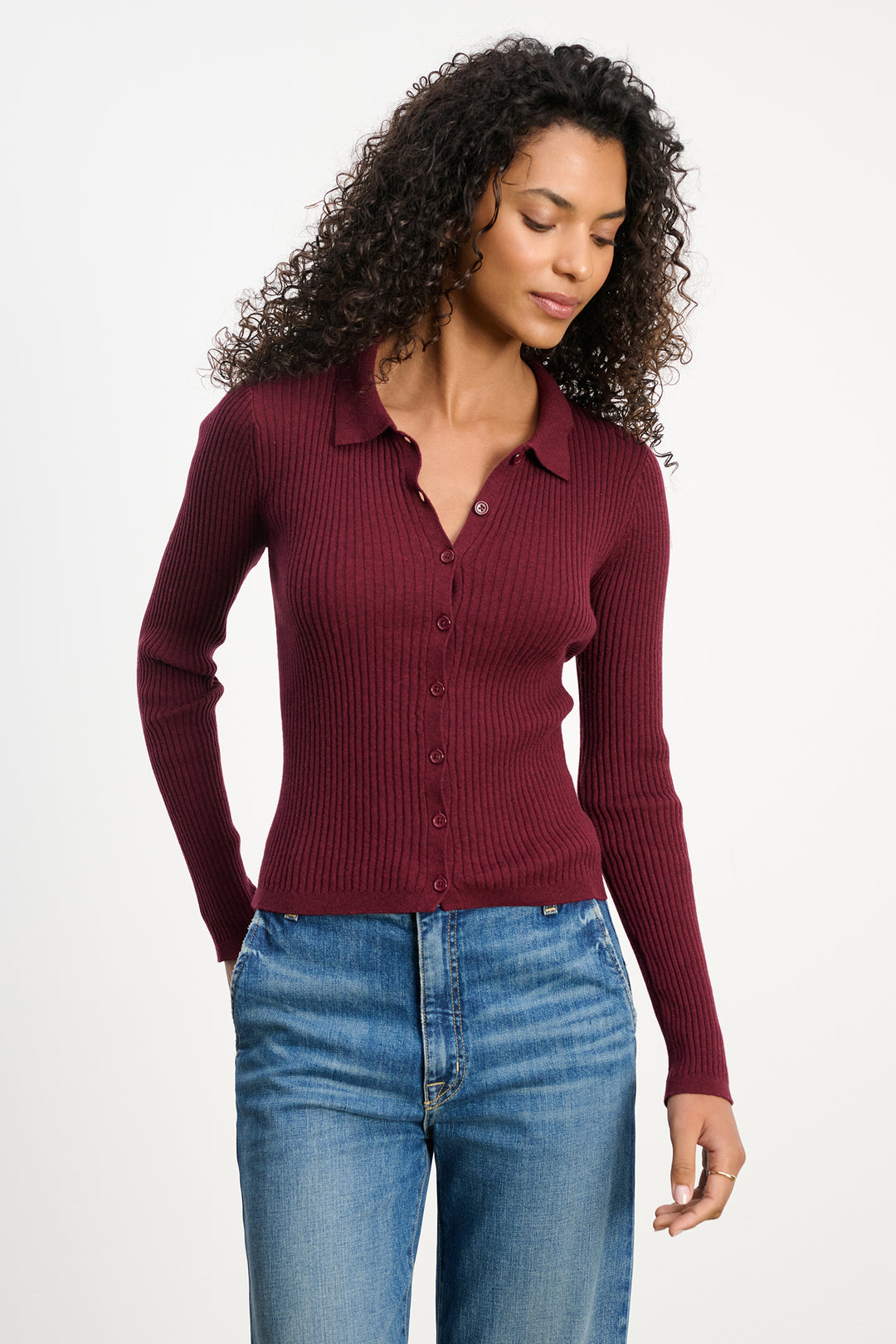NIKKI COTTON CASHMERE BLEND SWEATER (SYRAH) - VELVET
