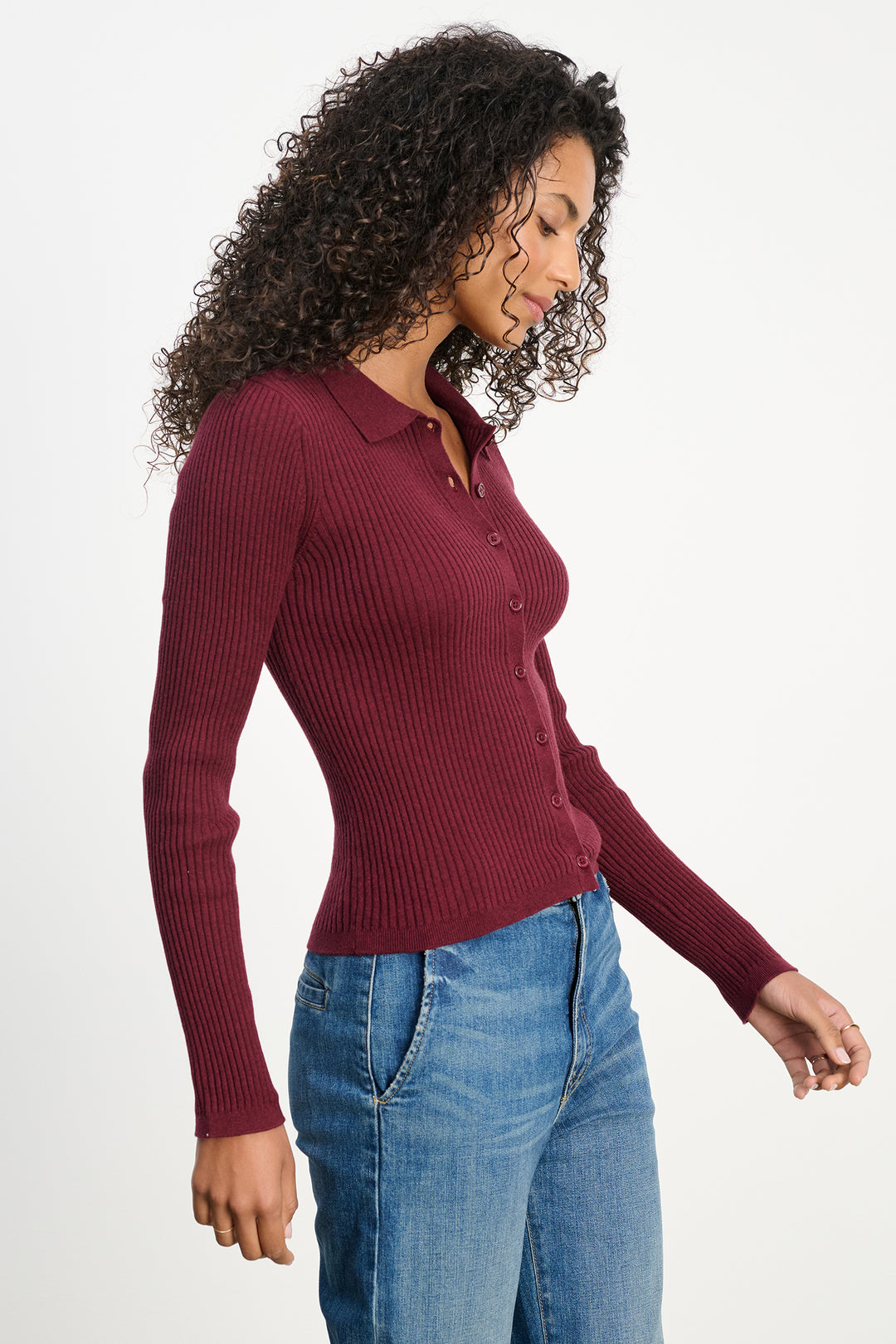 NIKKI COTTON CASHMERE BLEND SWEATER (SYRAH) - VELVET