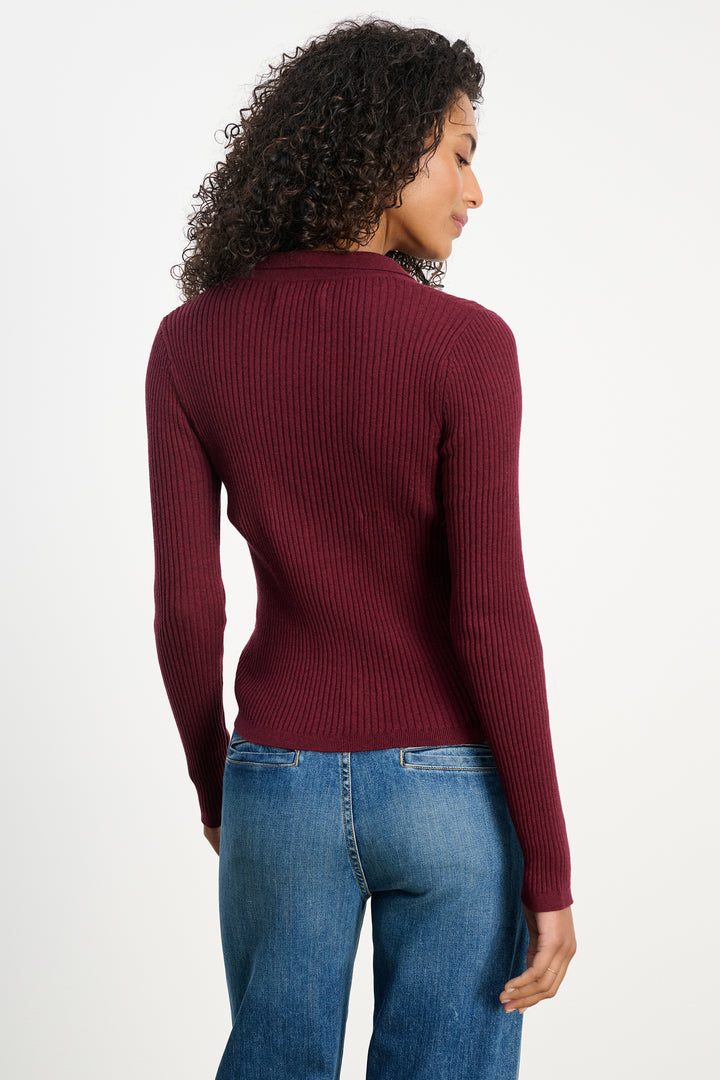 NIKKI COTTON CASHMERE BLEND SWEATER (SYRAH) - VELVET
