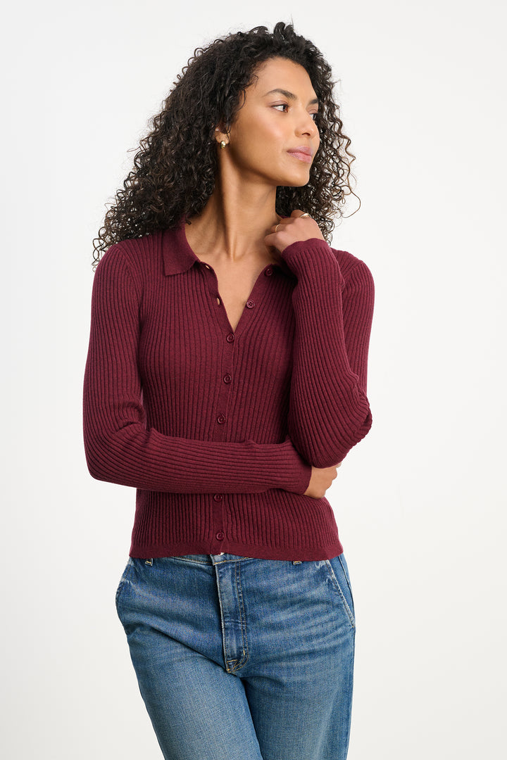 NIKKI COTTON CASHMERE BLEND SWEATER (SYRAH) - VELVET