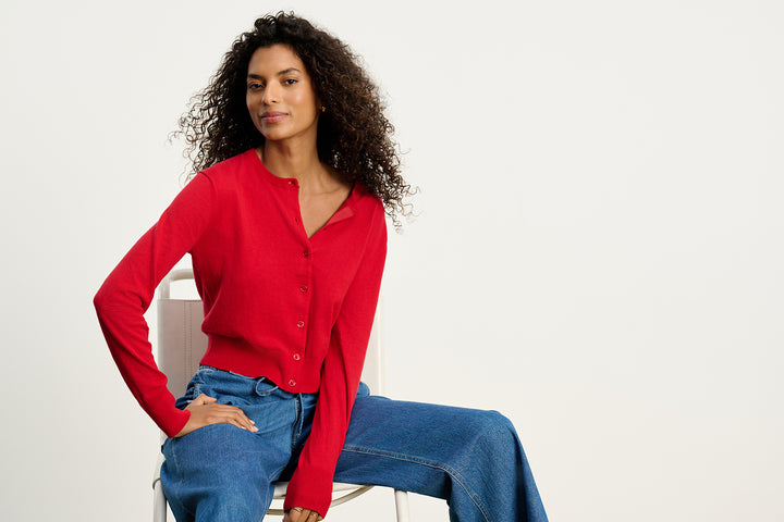 VIOLETTE LUXE COTTON CASHMERE CARDIGAN - VELVET