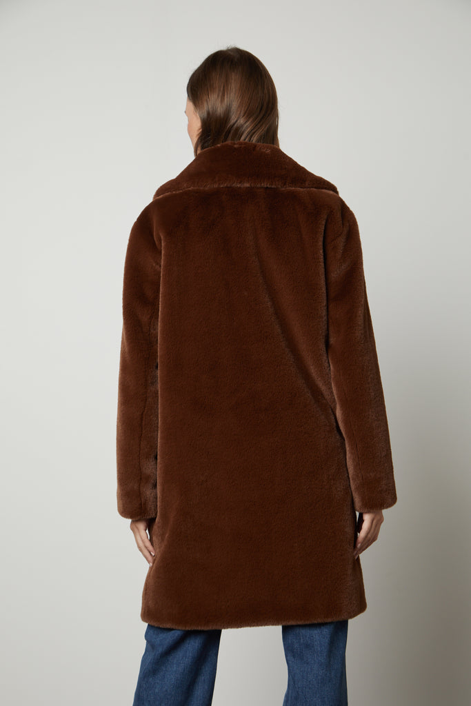 EVALYN FAUX FUR COAT - VELVET