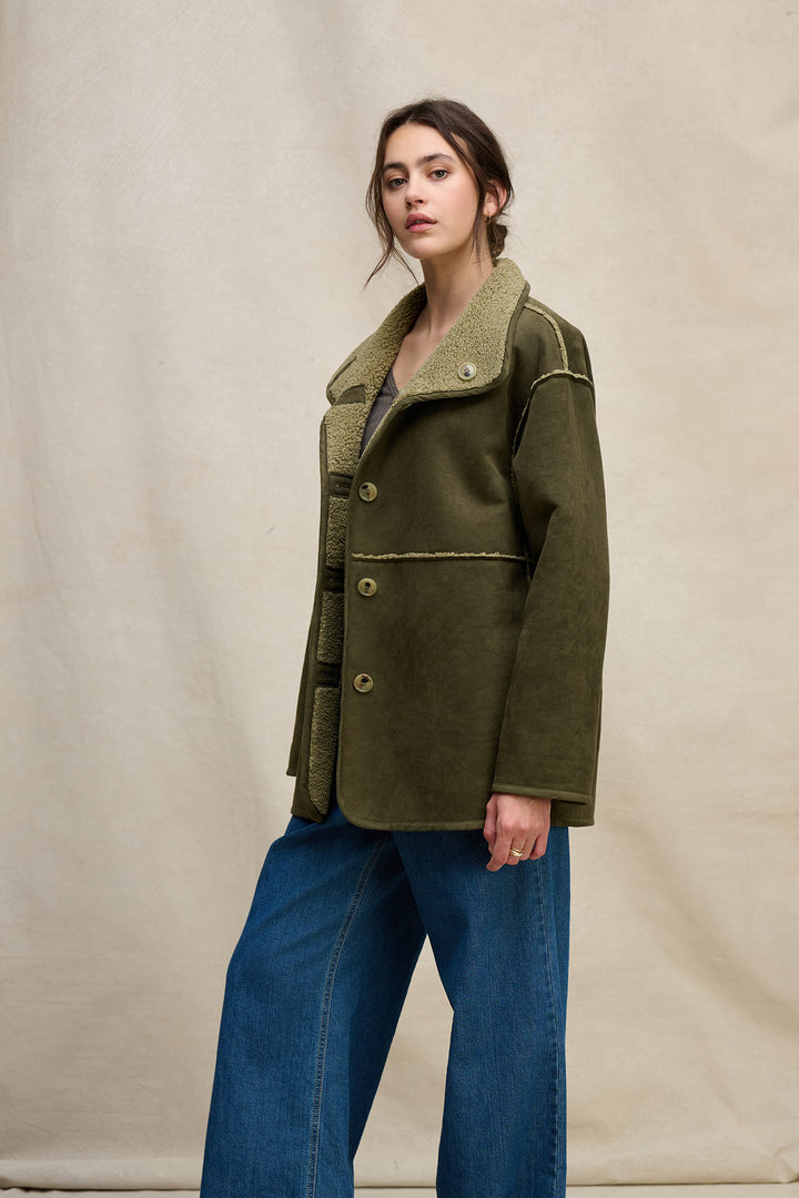 SHONA REVERSIBLE LUX SHERPA JACKET - VELVET
