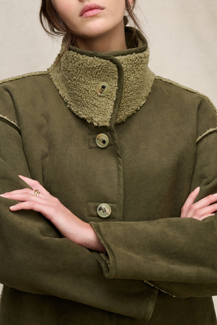 SHONA REVERSIBLE LUX SHERPA JACKET - VELVET