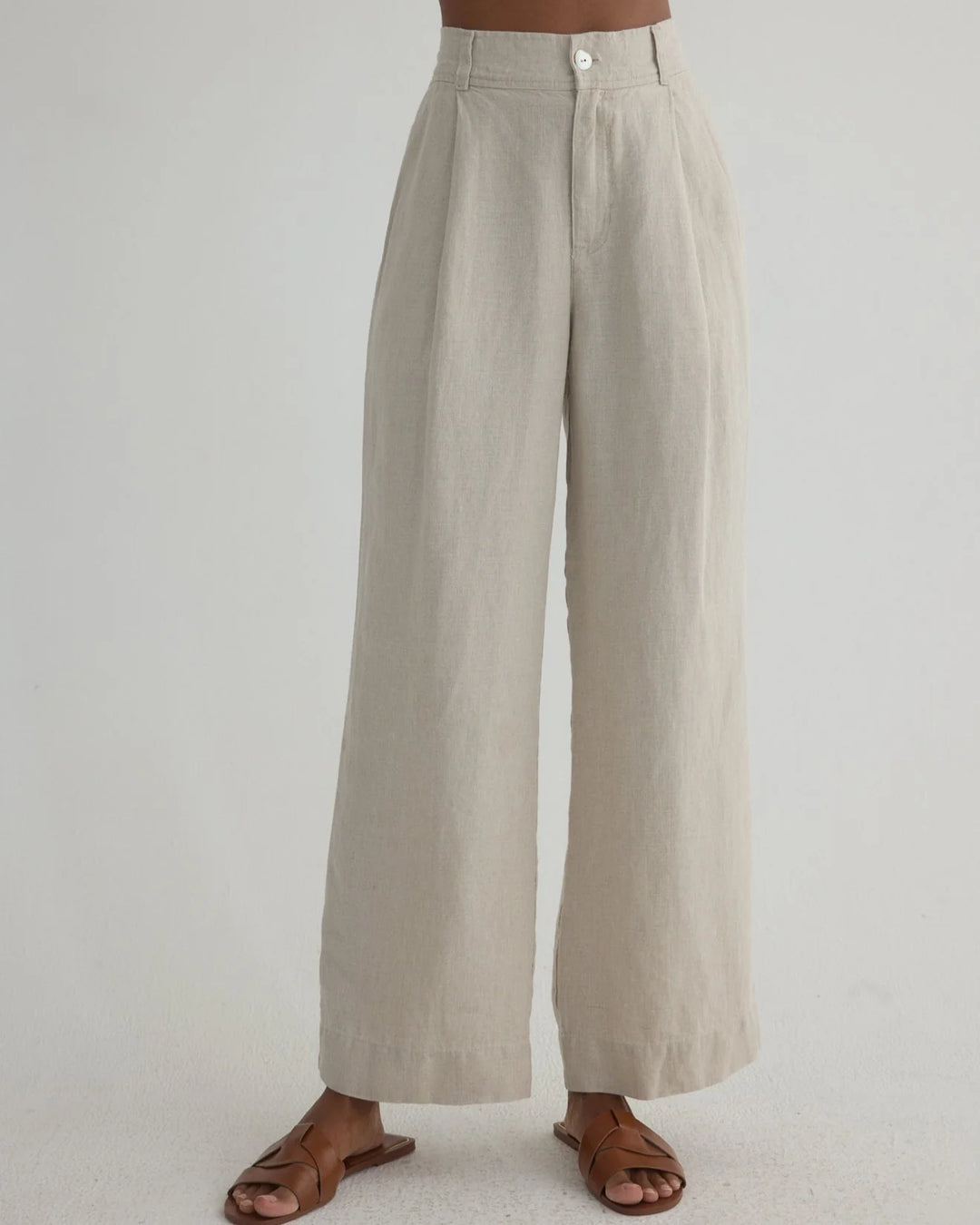 PLEATED WIDE LEG ANKLE PANT - BELLA DAHL