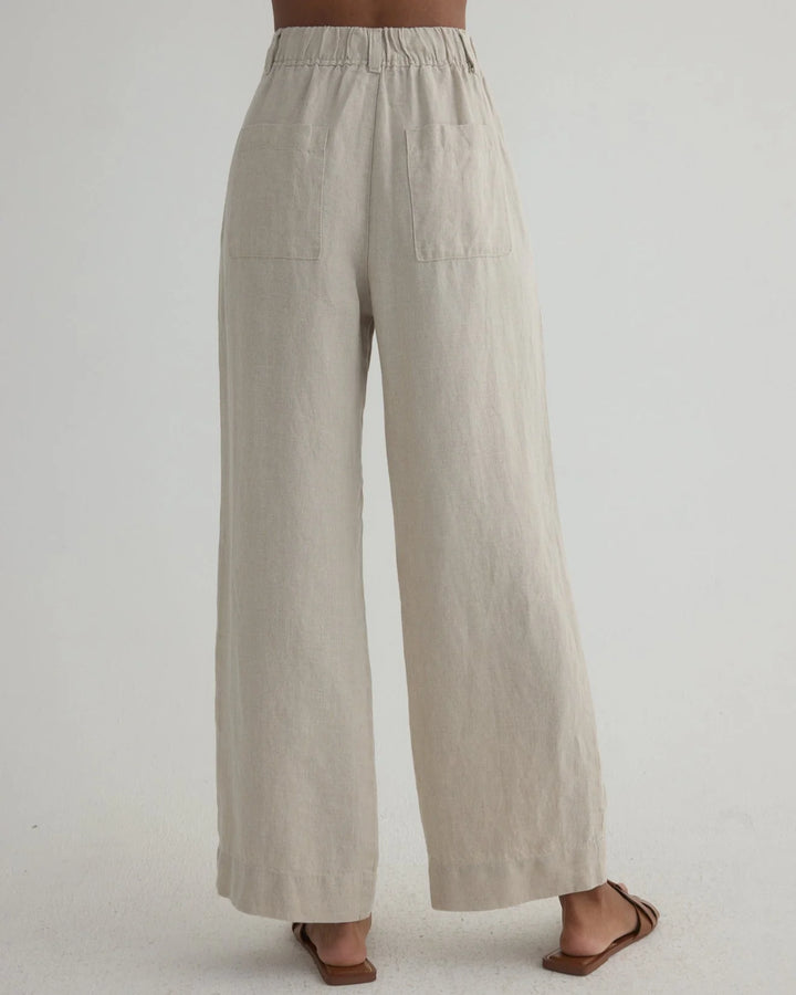 PLEATED WIDE LEG ANKLE PANT - BELLA DAHL