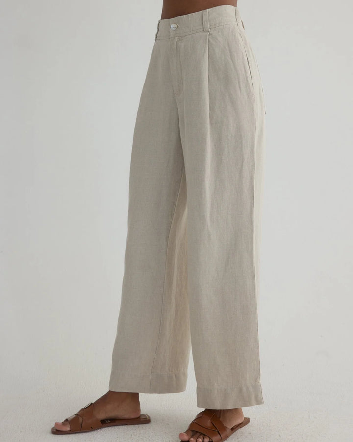 PLEATED WIDE LEG ANKLE PANT - BELLA DAHL