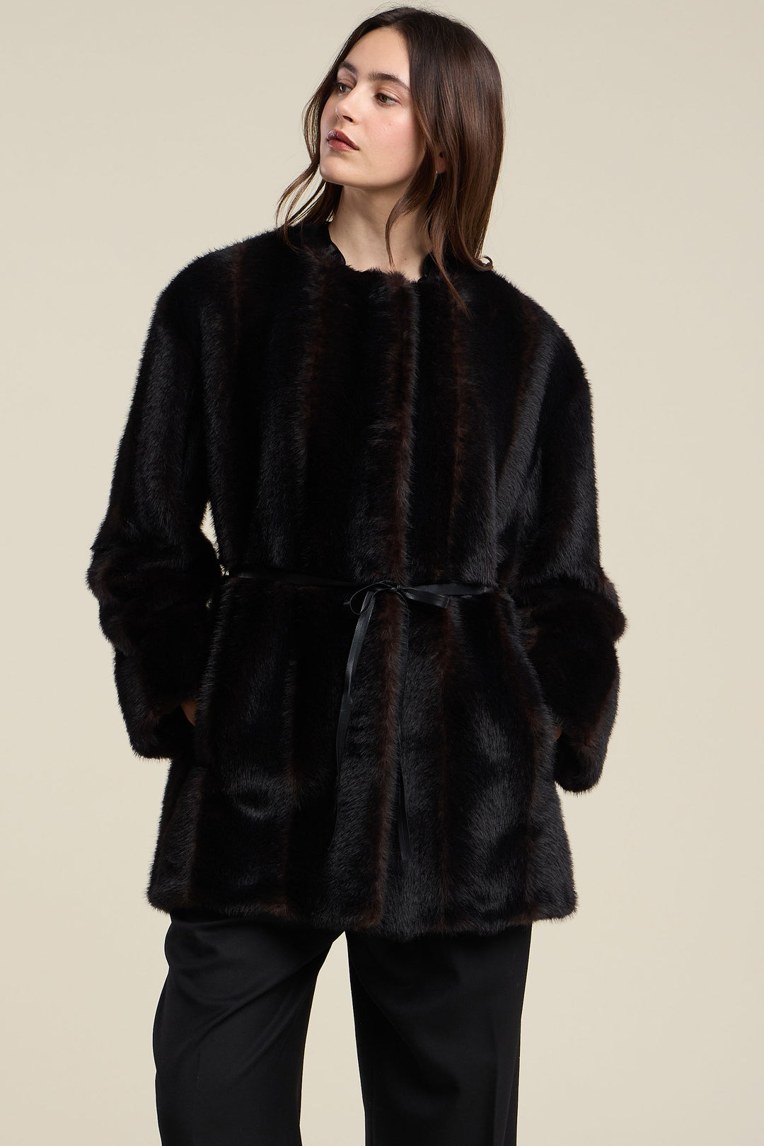 MARMONT LUX FUR JACKET (MAHOGANY) - VELVET