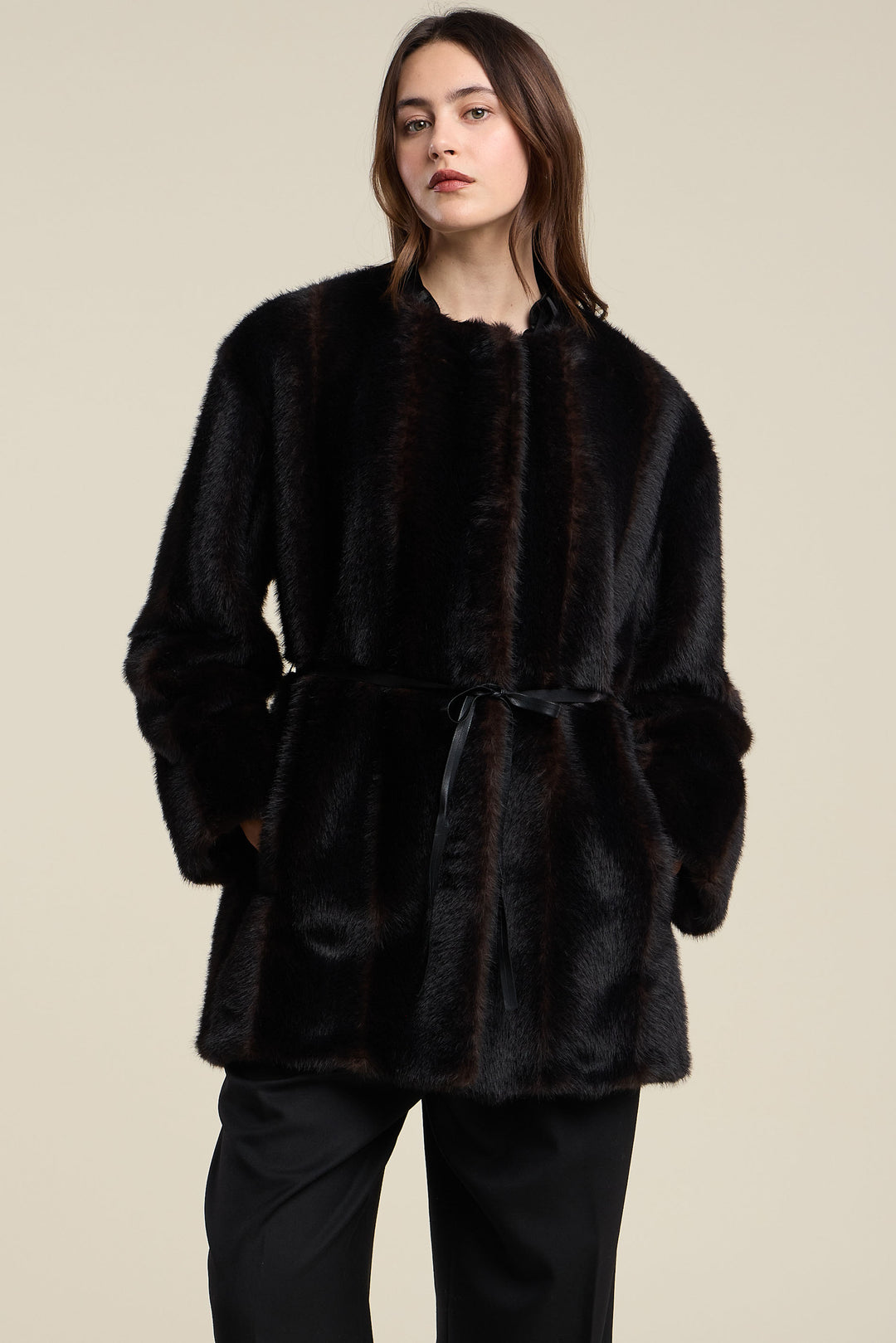 MARMONT LUX FUR JACKET (MAHOGANY) - VELVET