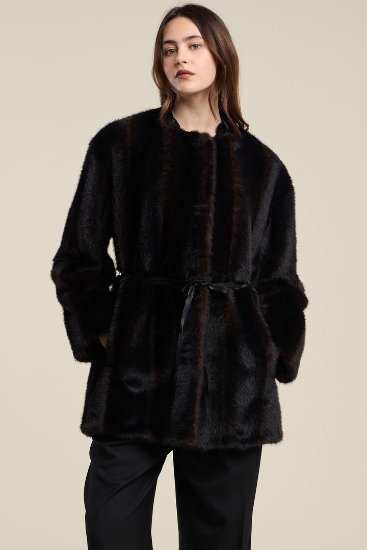 MARMONT LUX FUR JACKET (MAHOGANY) - VELVET