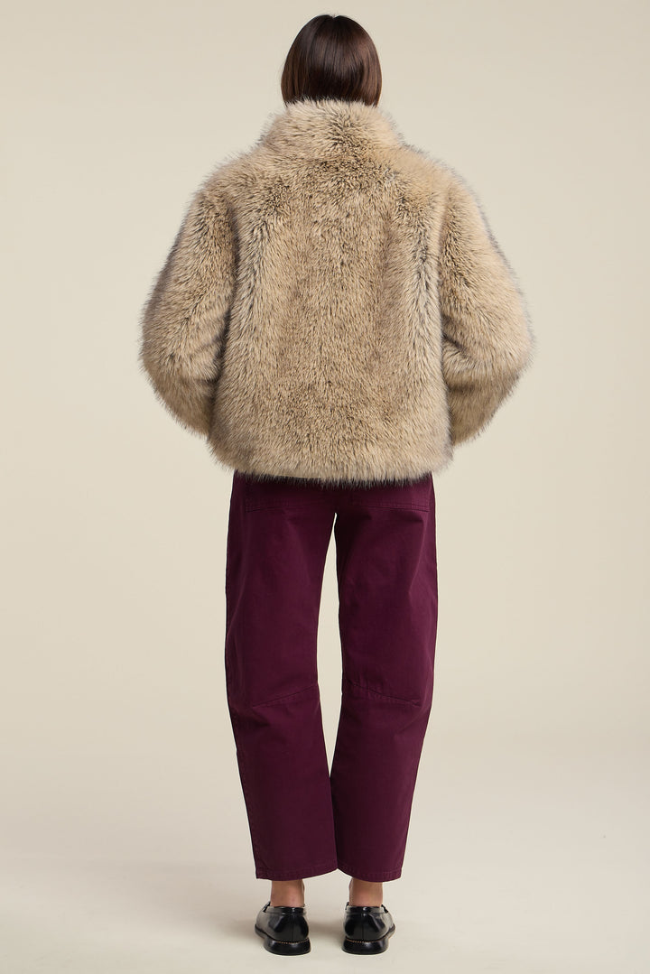 NOELLE LUX FUR JACKET (TAUPE) - VELVET