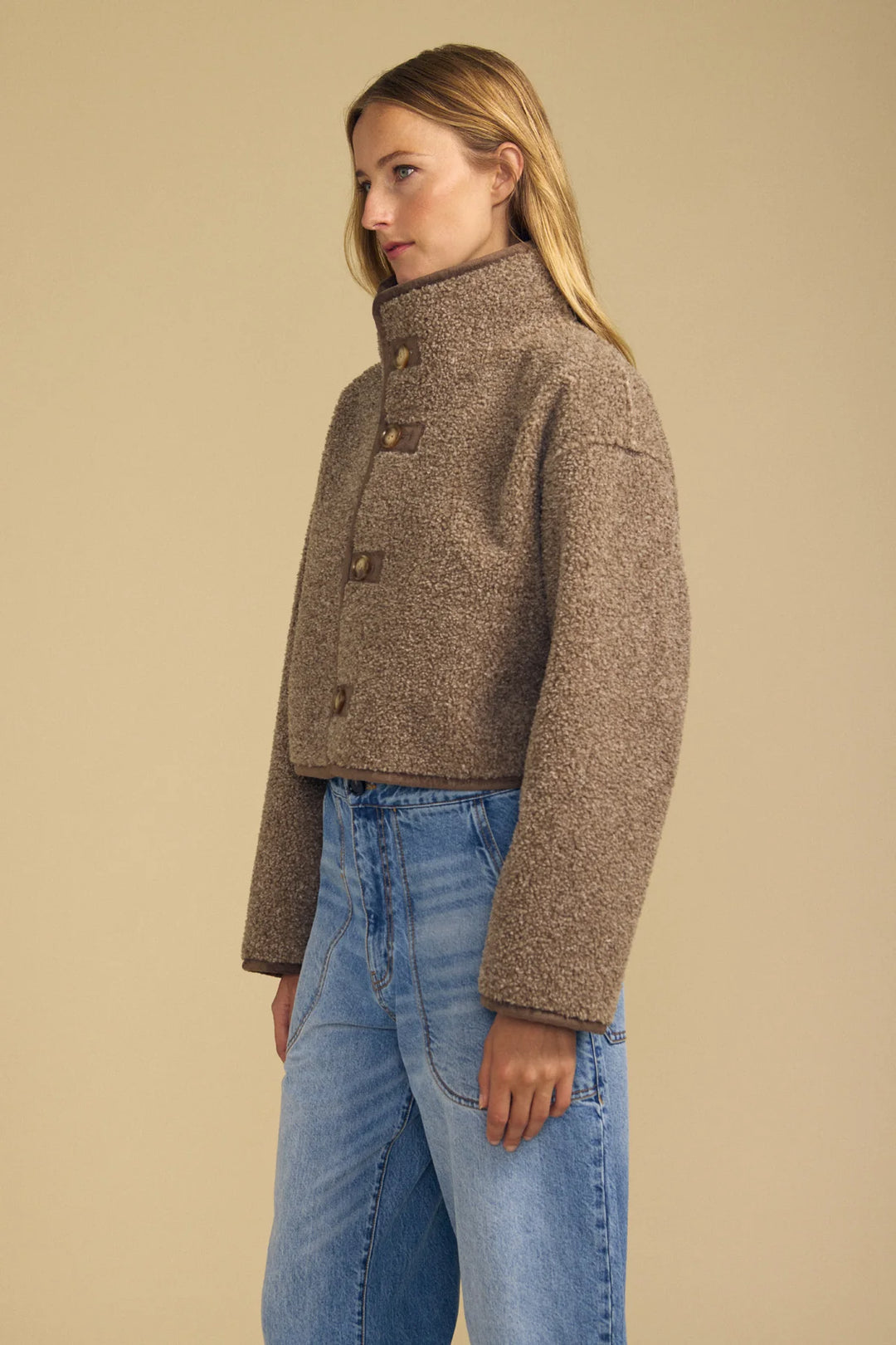 ESME LUX SHERPA JACKET (FADED COCO) - VELVET