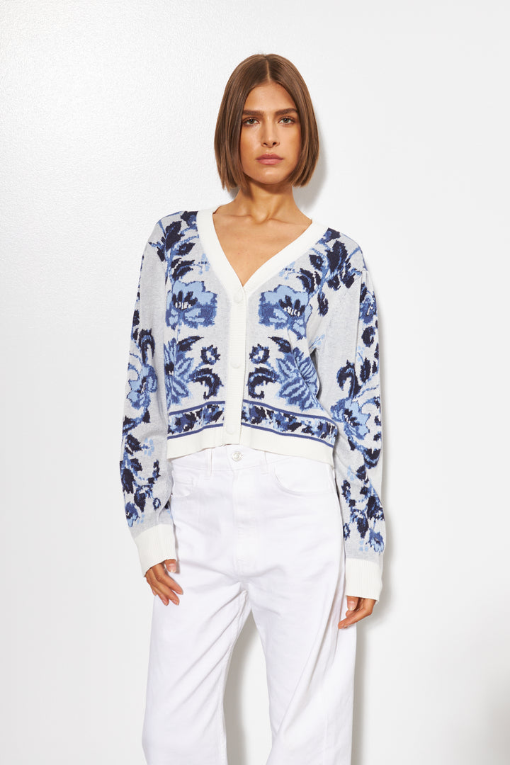 POLLY FLORAL CARDIGAN (BLUEBELL BOUQUET) - LINE