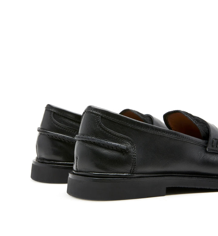 MAGNOLIA PONY HAIR LEATHER LOAFER (BLACK) - LA CANADIENNE
