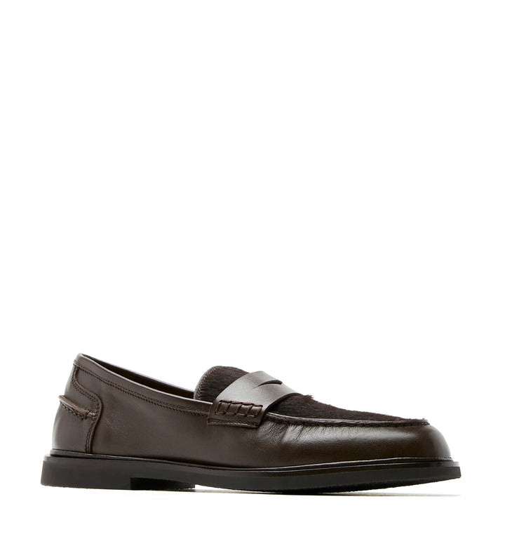 MAGNOLIA PONY HAIR LEATHER LOAFER (BLACK) - LA CANADIENNE
