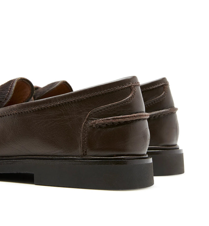 MAGNOLIA PONY HAIR LEATHER LOAFER (BLACK) - LA CANADIENNE