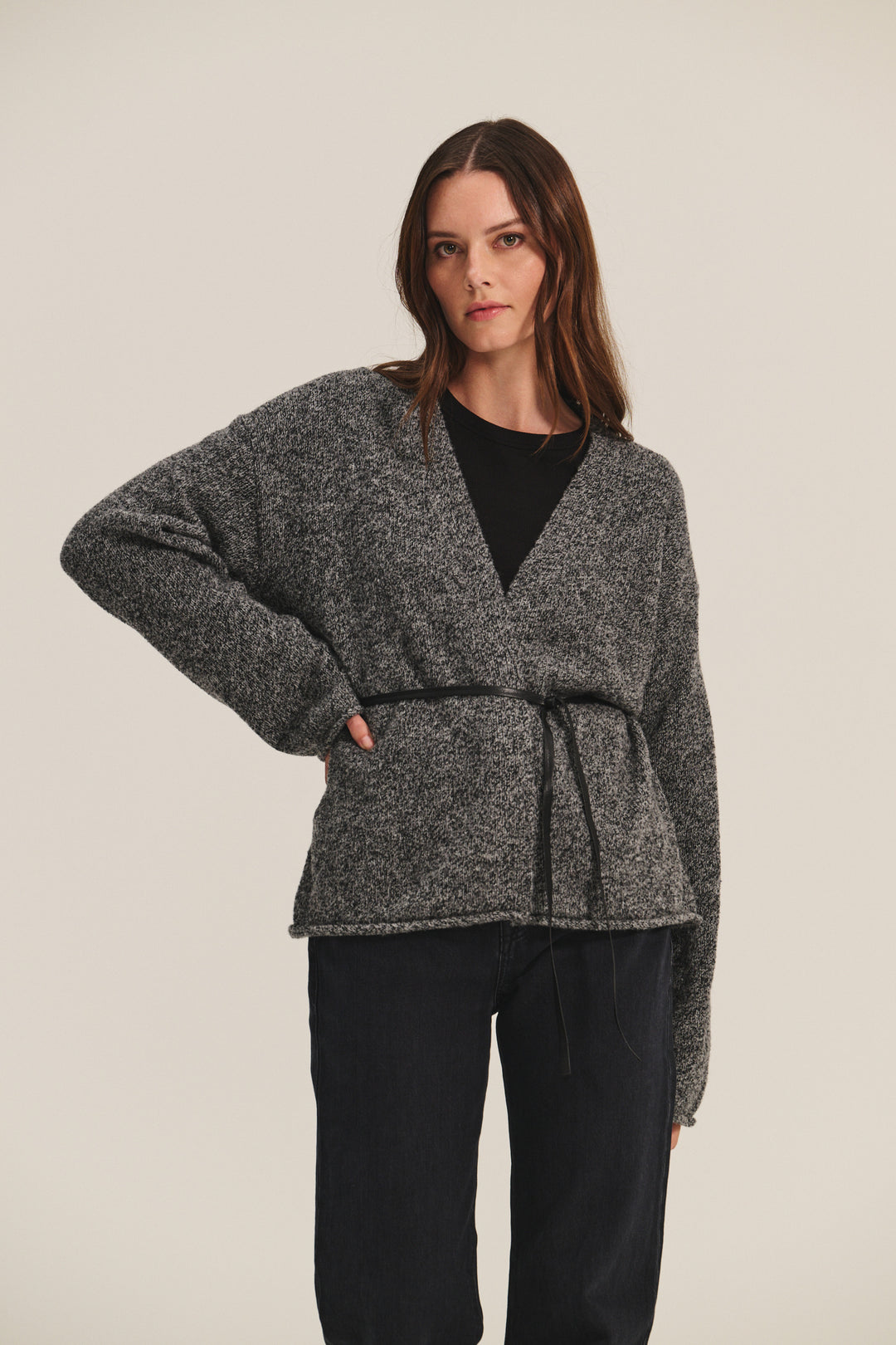 ALINA MARLED KNIT SWEATER - VELVET