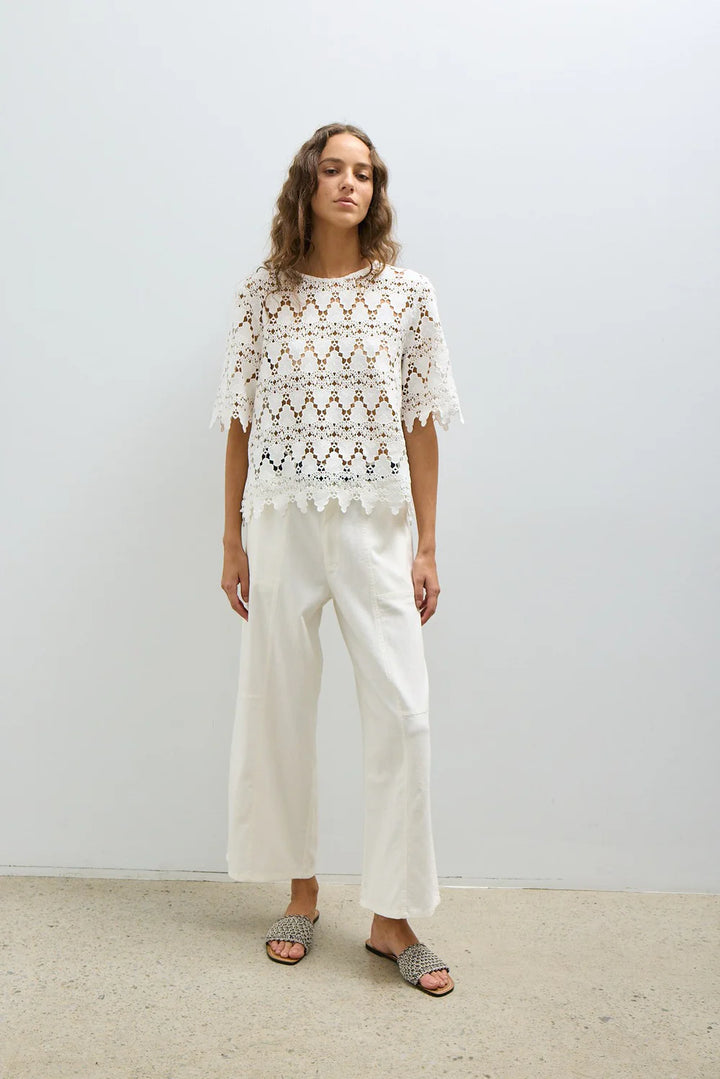 AMANDA WOVEN BLOUSE (OFF WHITE) - MELISSA NEPTON