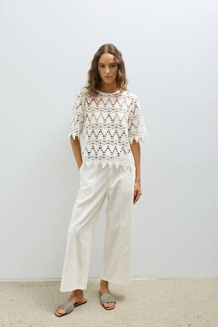 AMANDA WOVEN BLOUSE (OFF WHITE) - MELISSA NEPTON