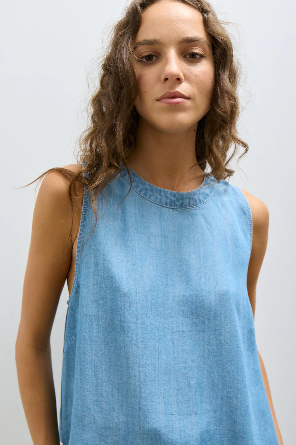 CECIL BLOUSE (MEDIUM BLUE DENIM) - MELISSA NEPTON