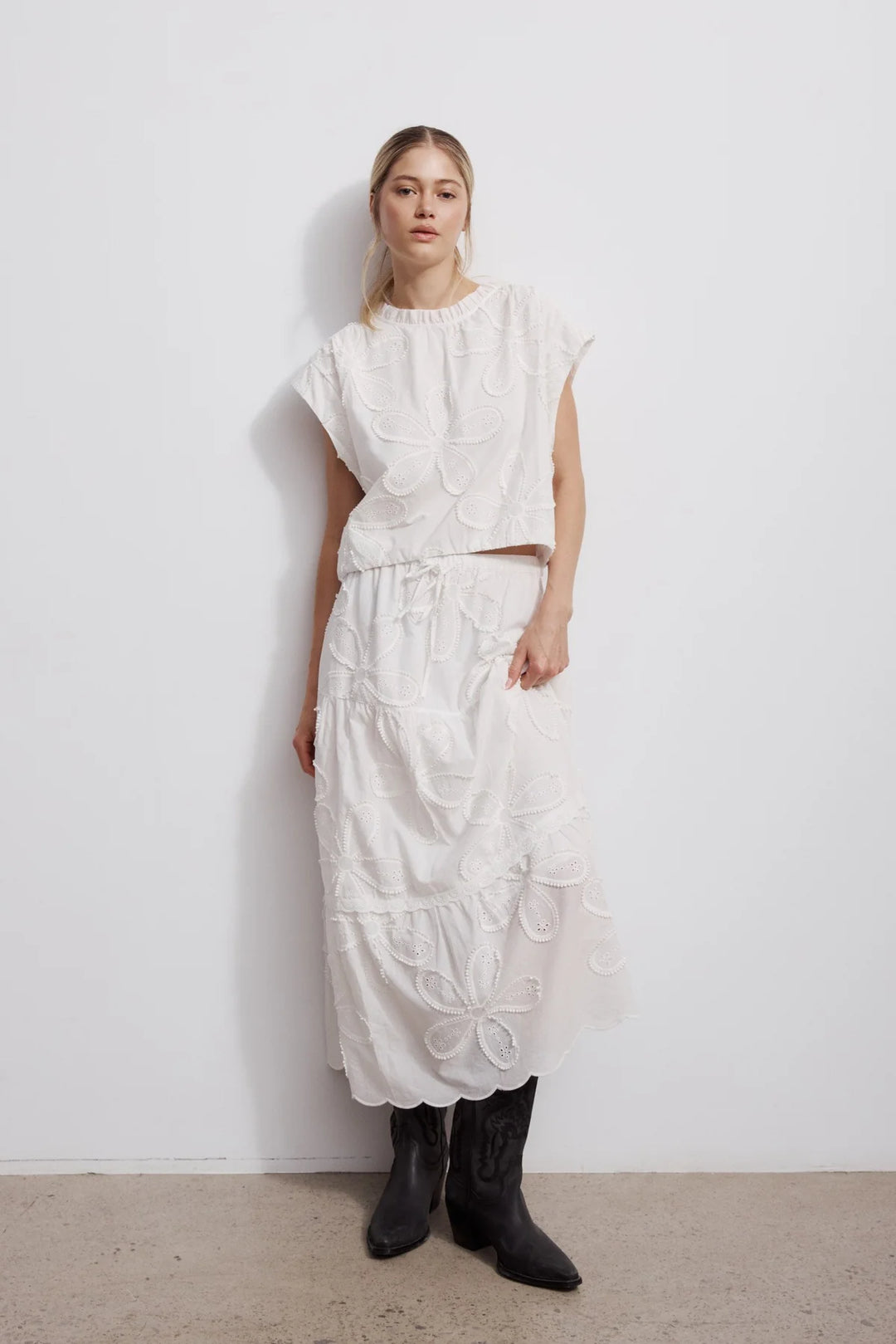 FLORI MAXI SKIRT (OFF-WHITE) - MELISSA NEPTON