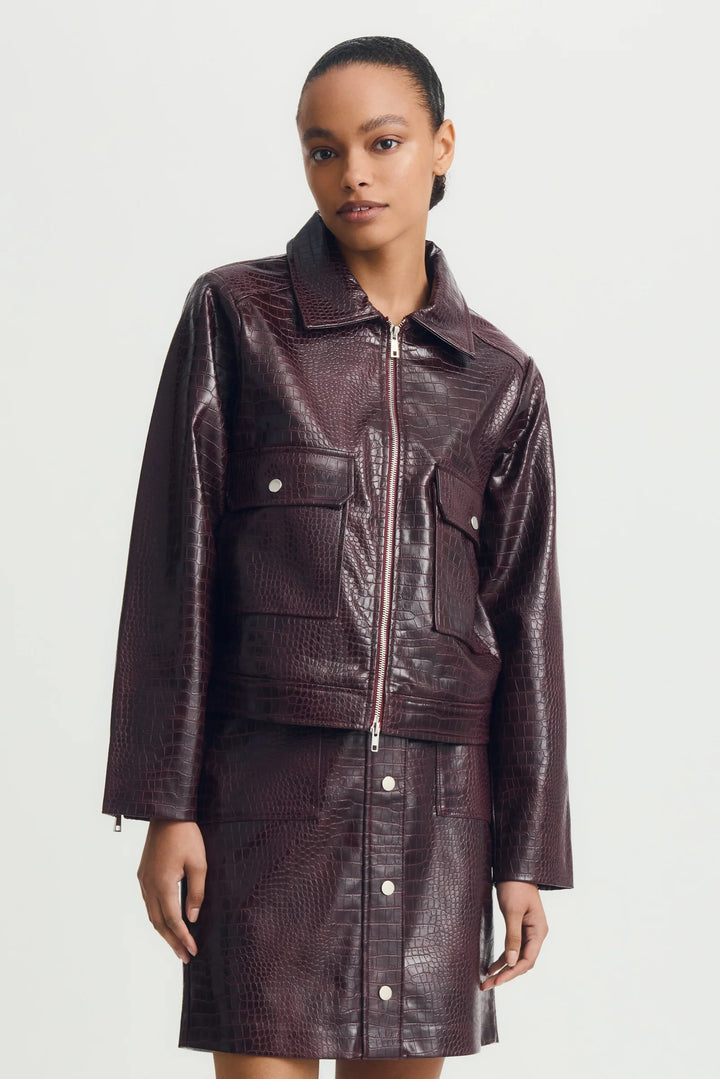RUSSI SKIRT (BURGUNDY SKIN TEXTURE) - MELISSA NEPTON