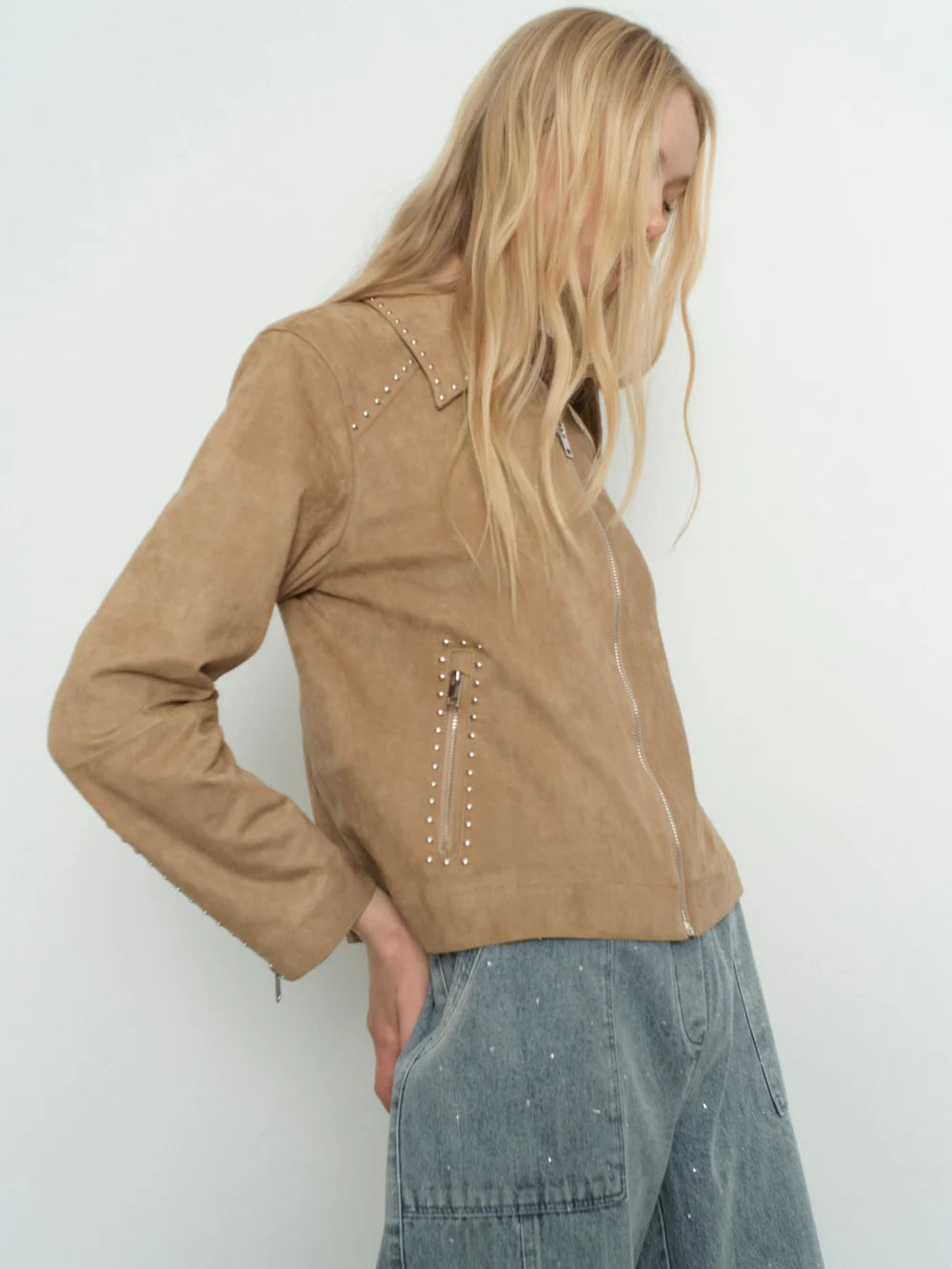 SOTO SUEDE STUDDED JACKET - MELISSA NEPTON