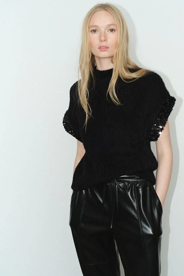 YURA SLEEVELESS SWEATER (BLACK) - MELISSA NEPTON