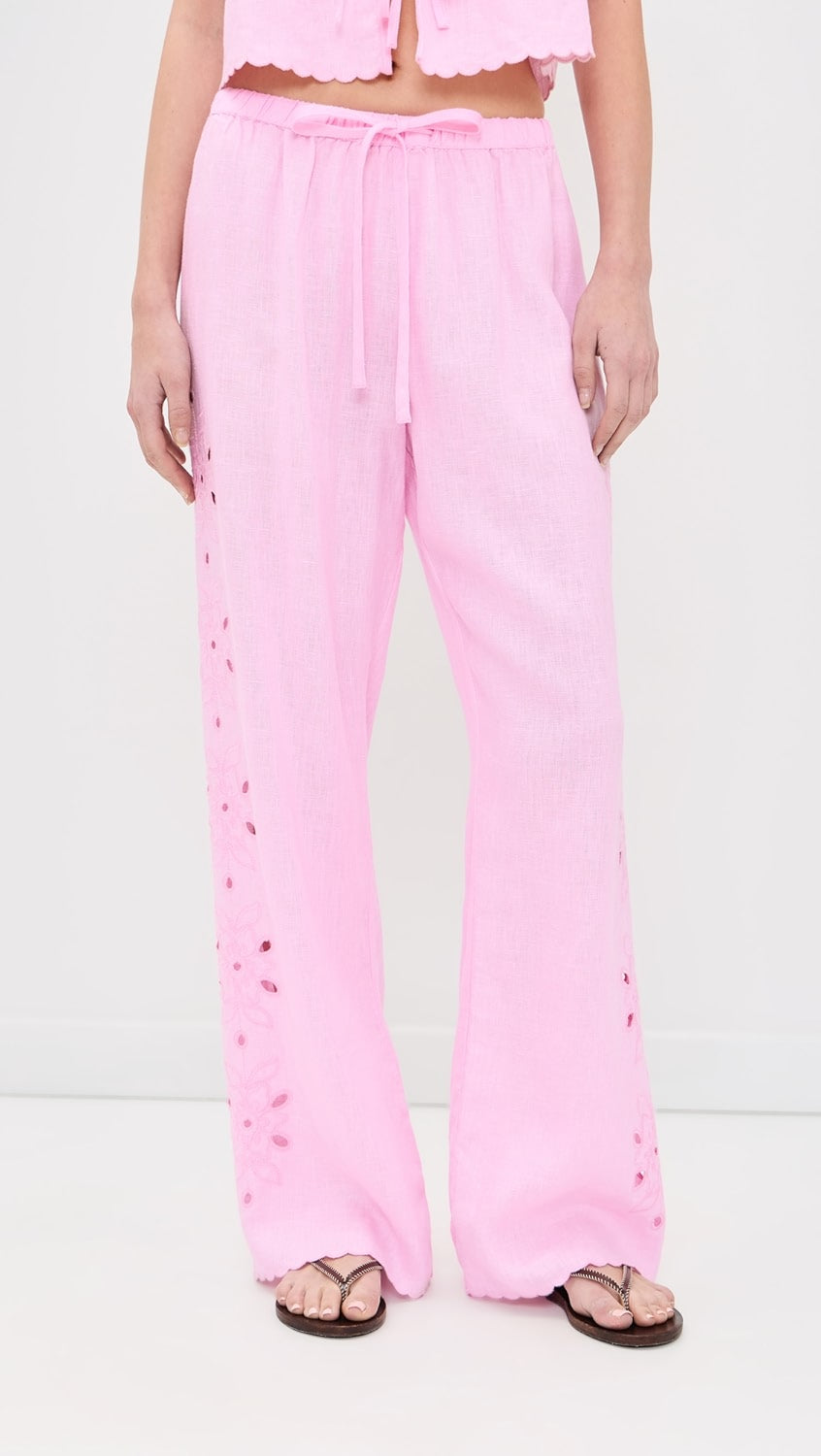 MIRINA FLORAL CUTWORK PANT (CHERRY BLOSSOM) - RAILS
