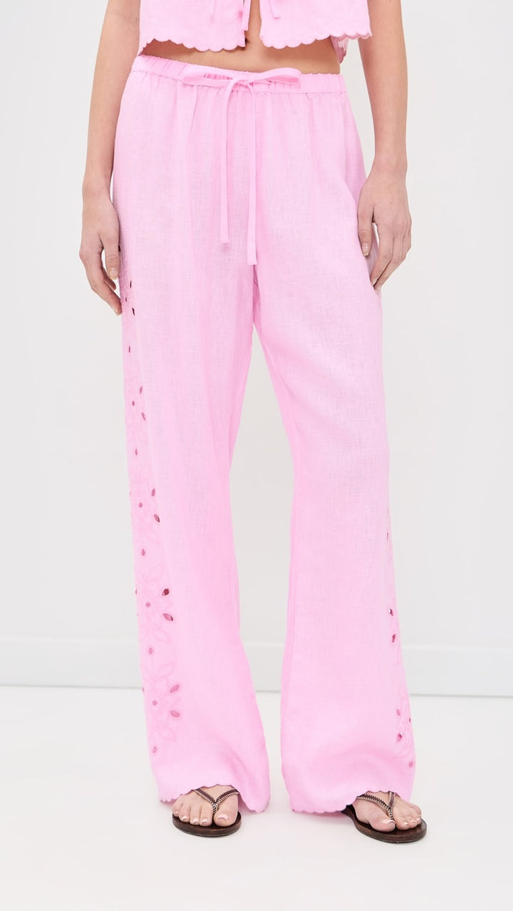 MIRINA FLORAL CUTWORK PANT (CHERRY BLOSSOM) - RAILS