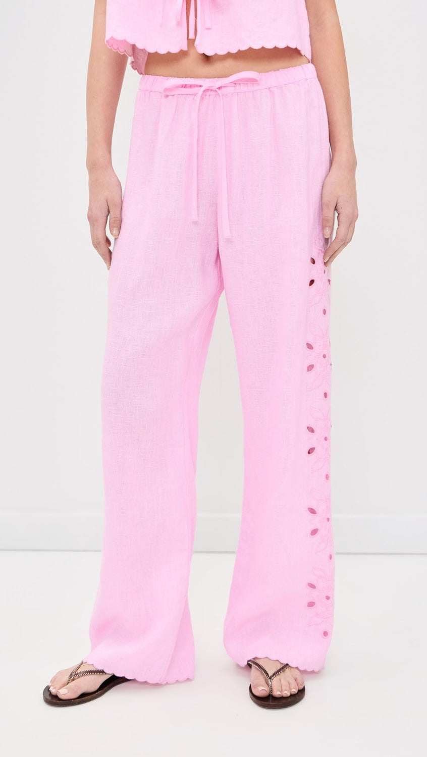 MIRINA FLORAL CUTWORK PANT (CHERRY BLOSSOM) - RAILS