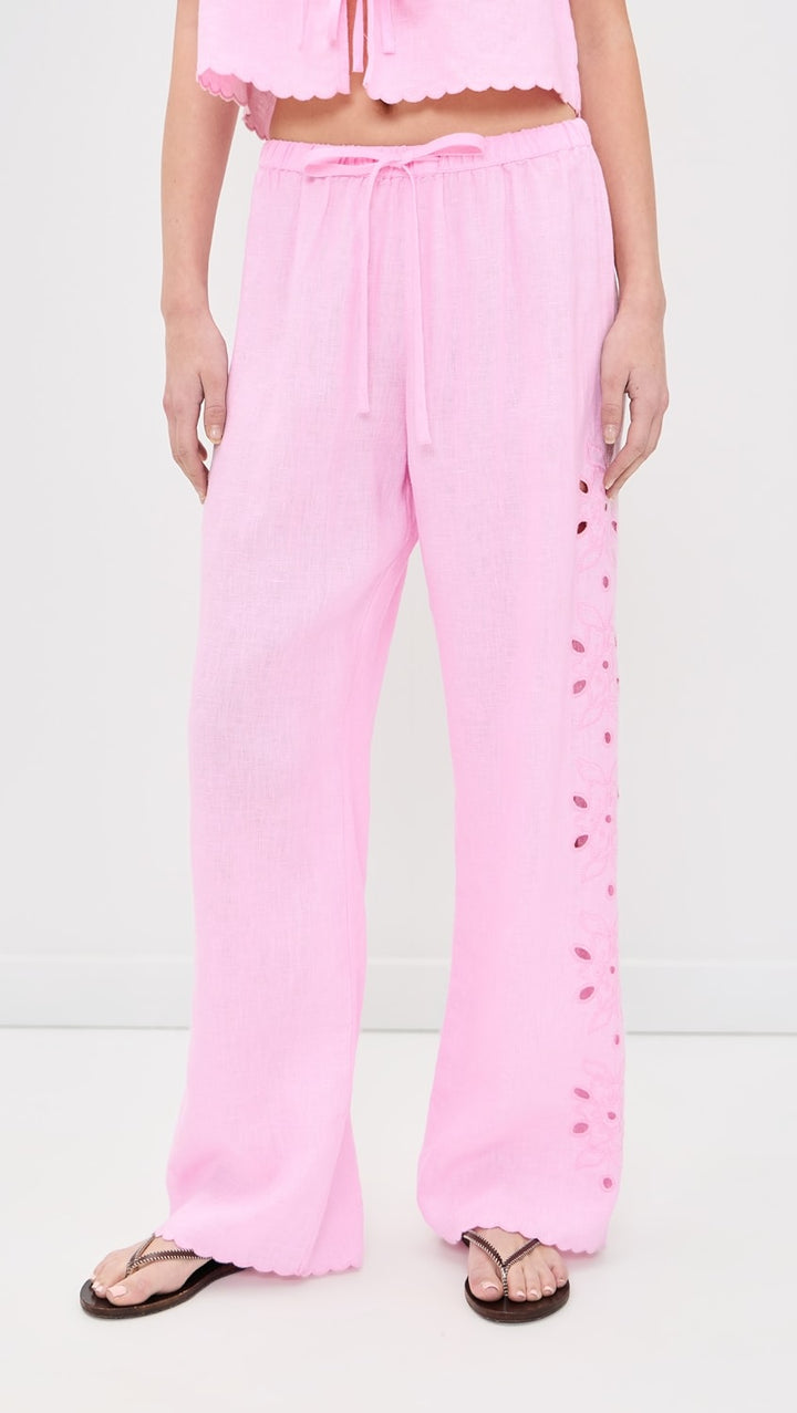 MIRINA FLORAL CUTWORK PANT (CHERRY BLOSSOM) - RAILS