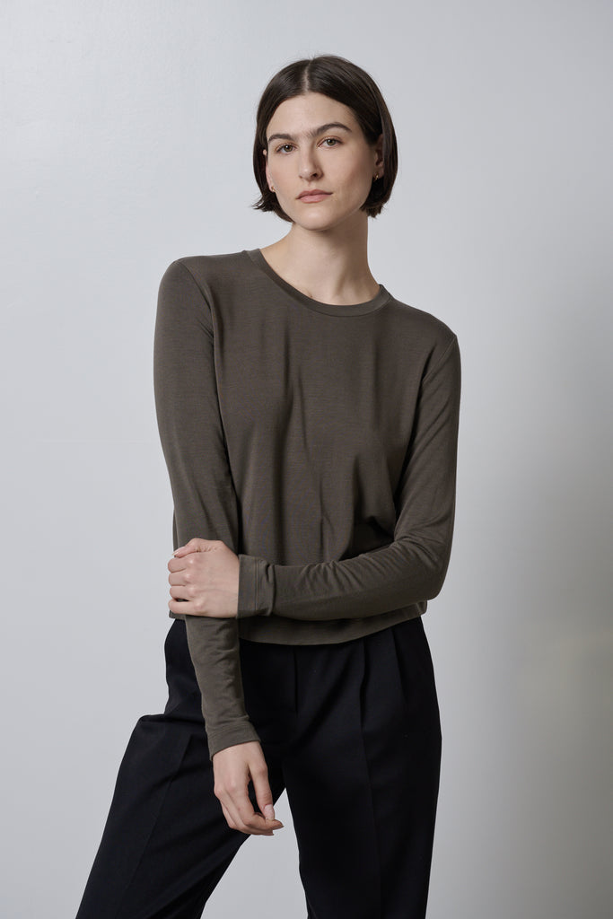 PACIFICA LONG SLEEVE TEE (OLIVE) - VELVET