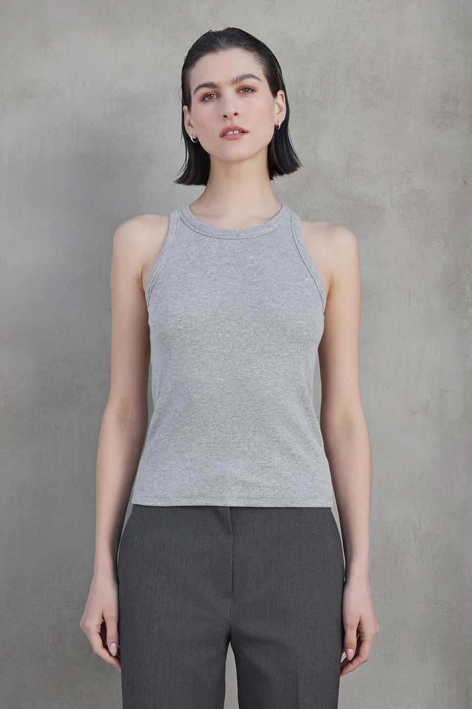 CRUZ MODAL RIB TANK (HEATHER GREY) - VELVET