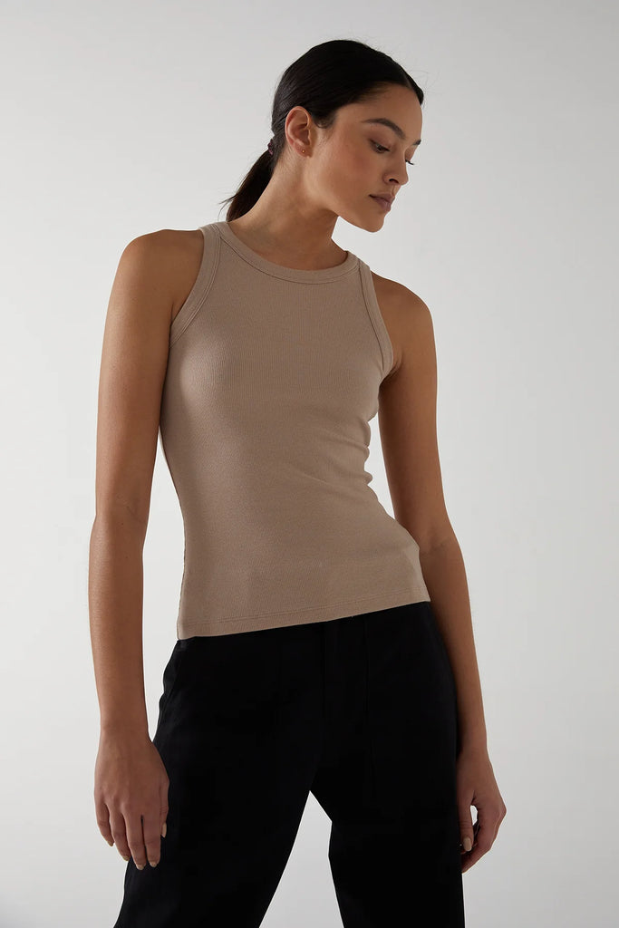 CRUZ MODAL RIB TANK (TAN) - VELVET