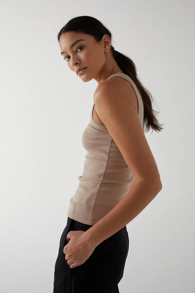 CRUZ MODAL RIB TANK (TAN) - VELVET