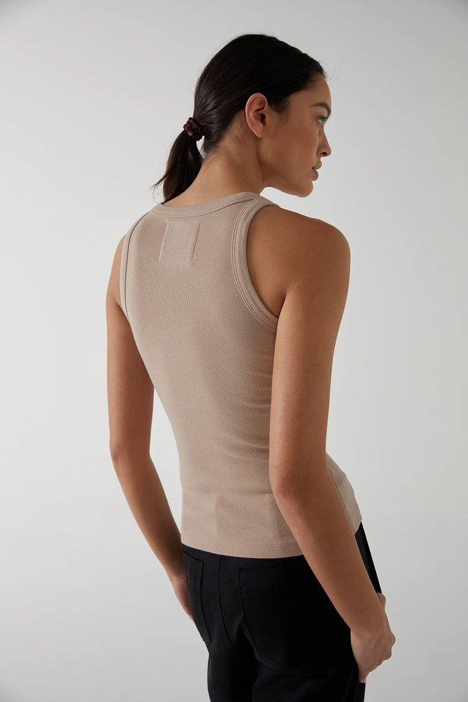 CRUZ MODAL RIB TANK (TAN) - VELVET