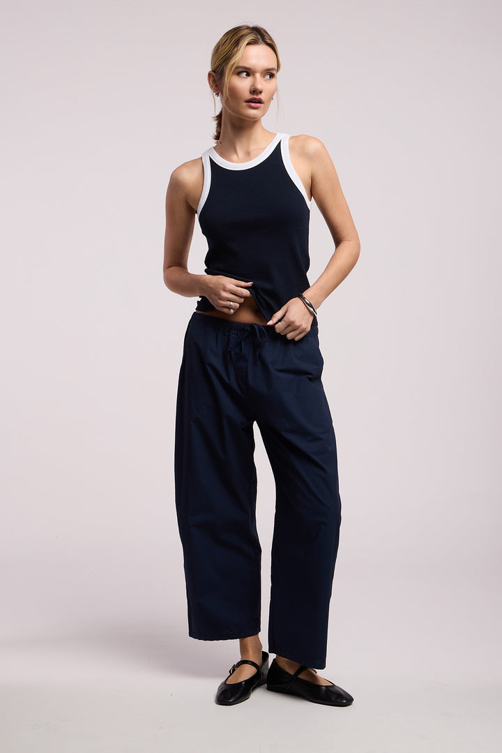 LINDY MODAL RIB TANK (NAVY/WHITE) - VELVET