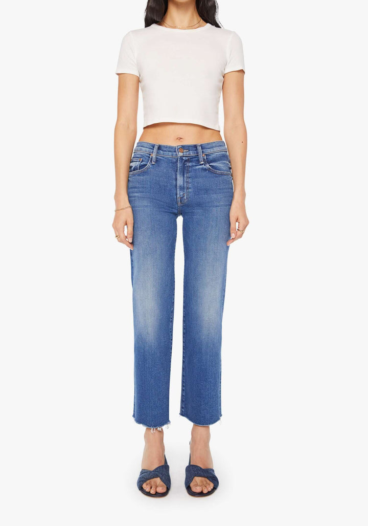 THE MID RISE RAMBLER ZIP ANKLE FRAY (DUGOUT DOOBIES) - MOTHER