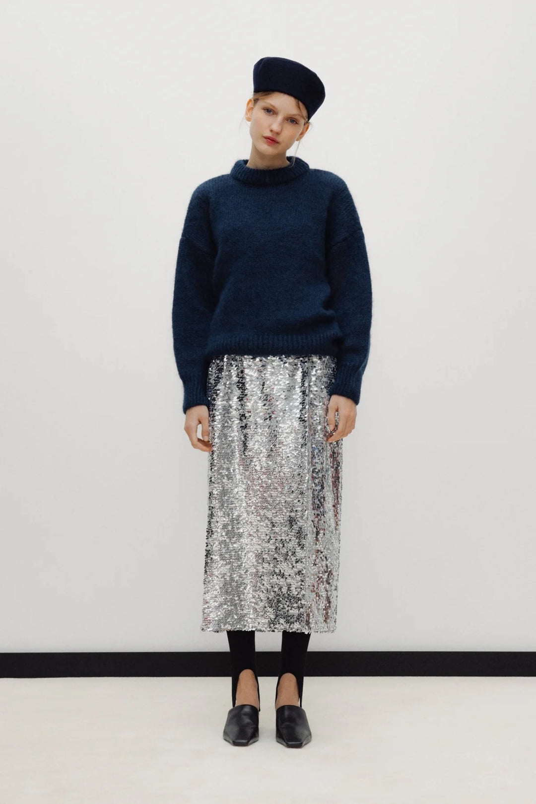 MUSE SEQUIN SKIRT (SILVER) - THE NEW SOCIETY
