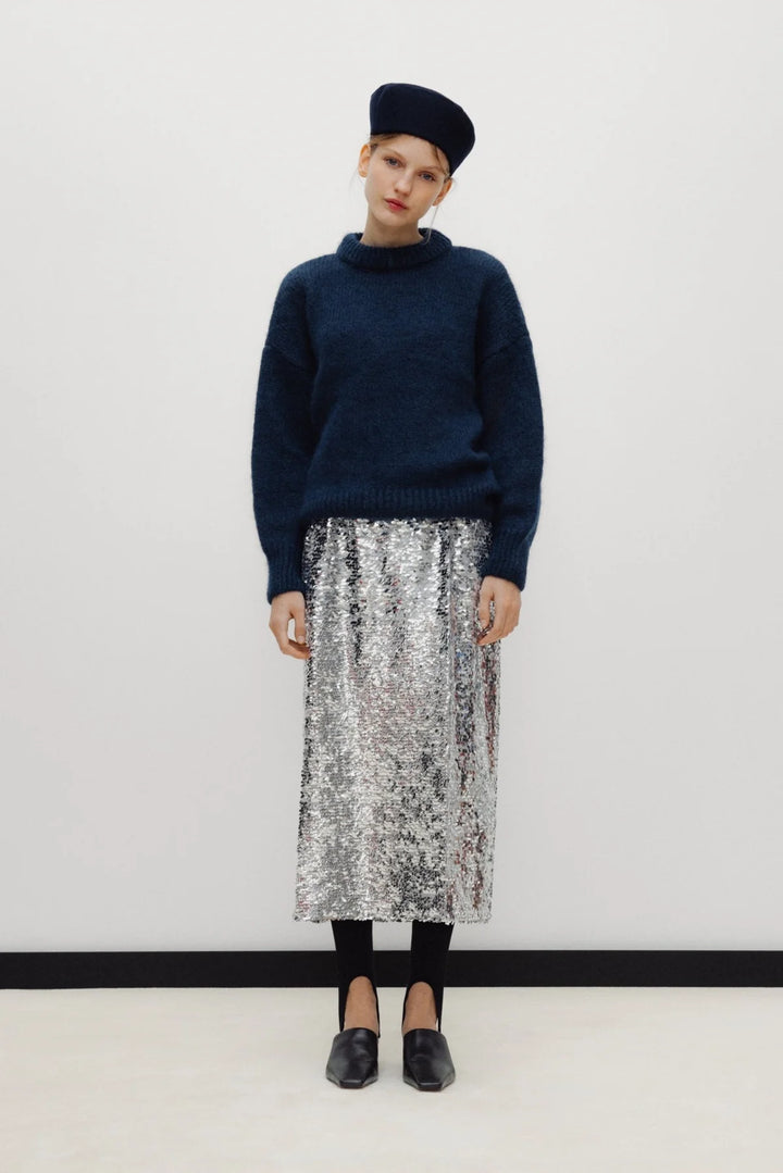 MUSE SEQUIN SKIRT (SILVER) - THE NEW SOCIETY