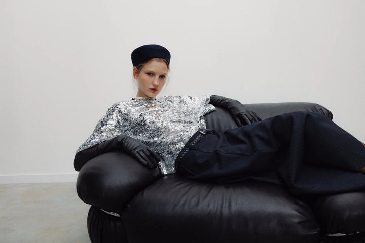 MUSE SEQUIN TOP (SILVER) - THE NEW SOCIETY