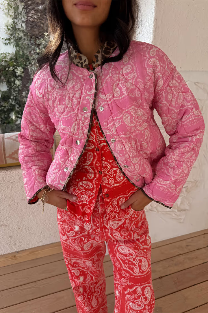RED BANDANA REVERSIBLE JACKET - NEVER FULLY DRESSED