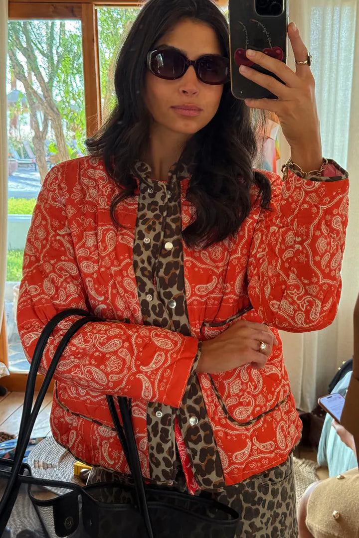 RED BANDANA REVERSIBLE JACKET - NEVER FULLY DRESSED