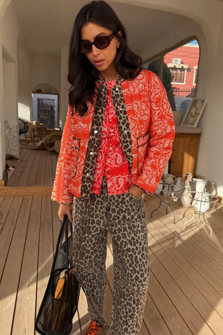 RED BANDANA REVERSIBLE JACKET - NEVER FULLY DRESSED